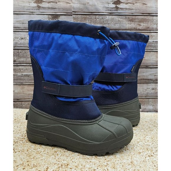 Columbia Powderbug Plus Blue Big Kid's Snow Boots Size 7 - Picture 4 of 10